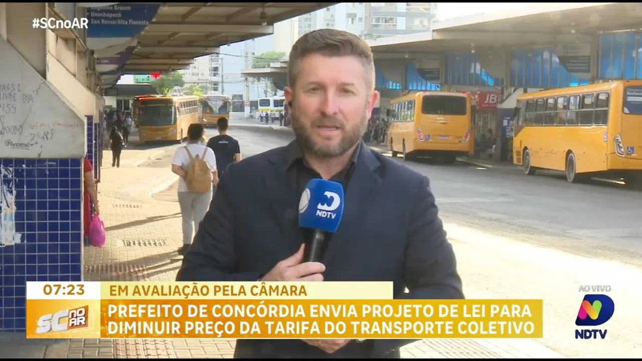 Pela segunda vez, prefeito de Concórdia propõe PL para reduzir tarifa no transporte coletivo