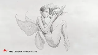 CÓMO DIBUJAR UN HADA - Dibujo de fantasía