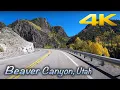 4K Scenic Drive in Beaver Canyon Beaver Utah - Relaxing Drive with Instrumental Music