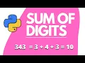 Python program to find sum of digits of a number 3 Methods