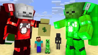 Zombie and Skeleton into Clock Man but Herobrine is against it - Minecraft Animation