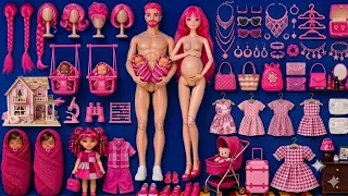 9minutes satisfying with unboxing barbie family playset cute doll set toys asmr review toys