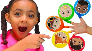 Finger Family Song with Cocomelon Toys Pretend Play | More Nursery Rhymes and Kids Songs