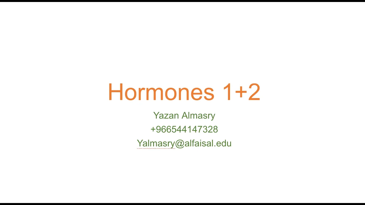 Hormones I + II | Yazan Almasry | ERP 112