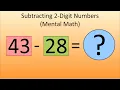 Subtracting 2-digit numbers Mental math