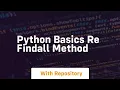 Python basics re findall method