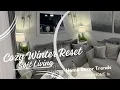 Winter Living Room Reset Grey White Silver Decor Transformation
