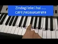 Tere Liye |Veer Zara | Easy piano keyboard tutorial