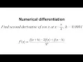 second derivative using finite difference numerical differentiation