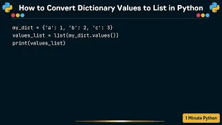 How to Convert Dictionary Values to List in Python