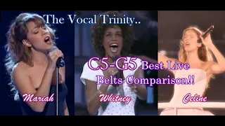 Download The Vocal Trinity | Whitney Houston, Celine Dion, Mariah Carey: C5-G5 Best Live Belts Comparison!! 👑 MP3