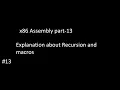 x86 Assembly - 13 Explanation about Macros and Recursion