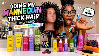 DOiNG My MANNEQUiN THiCK HAiR OnLy USiNG MINI PRODUCTs 