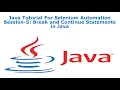 Java Training Session-5 Break and Continue Statements in Java