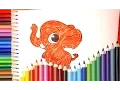 How to color Elephant Coloring pages for kids Learning about Elephant for kids