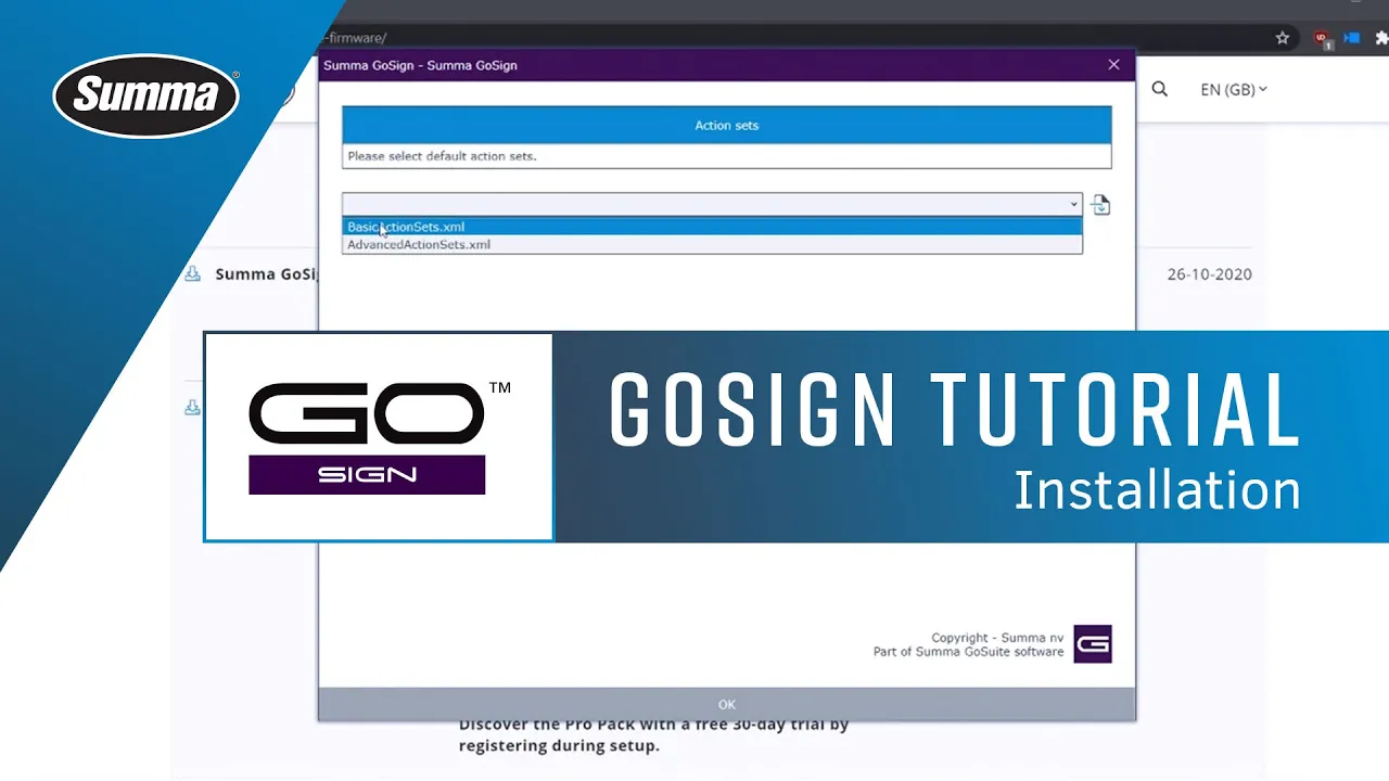 Summa GoSign Tutorial / 1. Installation