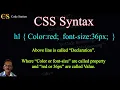 What is CSS Syntax How to write css declaration What is css property and value