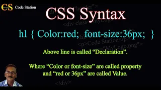 What is CSS Syntax How to write css declaration What is css property and value