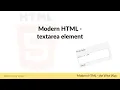 Learn HTML - Textarea