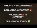 Interactive Online Exam Project with HTML CSS JavaScript Real-Time Quiz with Timer Scoring