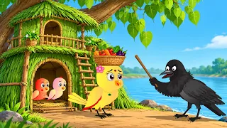 चिड़िया का नदी किनारे घास का घर| chidiya cartoon story| tuntuni chidiya new episode|hindi cartoon