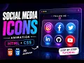 Build Animated Social Media Icons Using HTML CSS Glassmorphism UI Tutorial