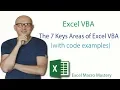 The 7 Keys Areas of Excel VBA with code examples