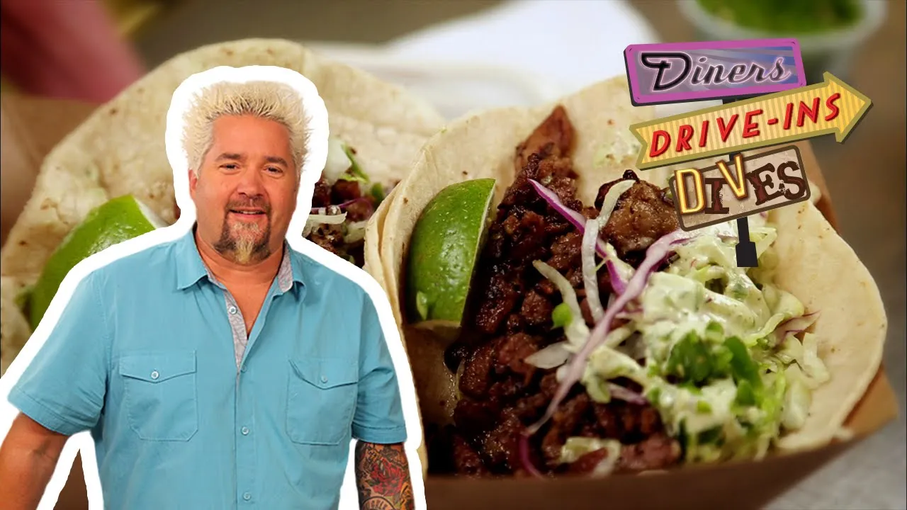 Guy Fieri Eats Pork Sisig Tacos in San Francisco   Diners, Drive-Ins and Dives   Food Network