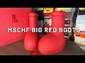 MSCHF Big Red Boots On Feet Review
