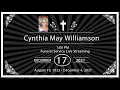 Cynthia May Williamson Funeral Service