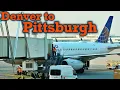 Full Flight United Airlines A319 Denver to Pittsburgh DEN-PIT