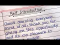 How To Introduce Yourself In Self Introduction English Writing