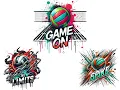 Volleyball Clipart PNG Bundle Neon Watercolor Designs Digital Download Commercial Use Allowed