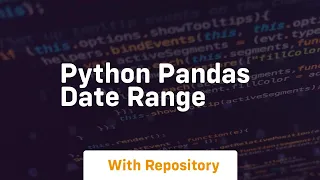 python pandas date range