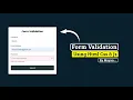 Complete Form Validation Using HTML CSS JavaScript MayanCoders