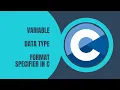 Lecture 2 Variable Data Type Format Specifier in C