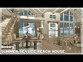 BLOXBURG Summer Seaside Beach Home Speedbuild interior full tour Roblox House Build