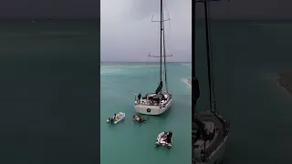 Huge yacht runs aground…