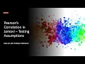 Pearson s Correlation in Jamovi - Testing Assumptions
