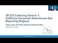 SB 253 Listening Session 1 Data Users Public Interest Stakeholders