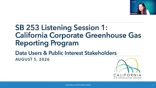 SB 253 Listening Session 1 Data Users Public Interest Stakeholders