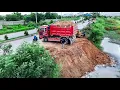 Download Lagu Nicely! START PROJECT LANDFILL By Team 5Ton Dump Trucks Unloading \u0026 Dozer pushing soil delete Canal