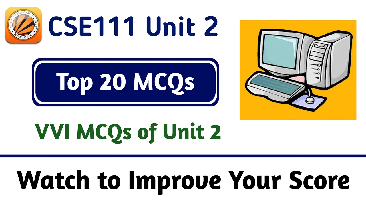 Unit 2 | Operating Systems | ORIENTATION TO COMPUTING-I | CSE111 | LPU