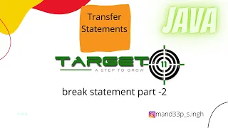 Java Control Transfer Statement Part 2 break in switch Statement