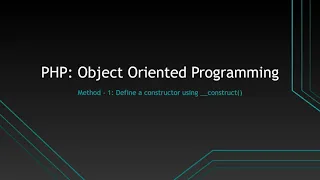PHP OOP Define a constructor using -