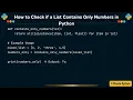 How to Check if a List Contains Only Numbers in Python