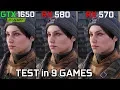 GTX 1650 Super vs RX 580 vs RX 570 Test in 9 Games