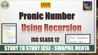 Pronic Number Using Recursion in Java ISC Computer