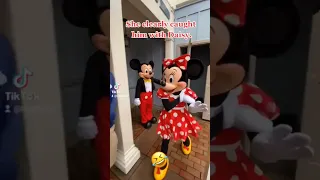 Minnie Mouse catches Mickey Mouse with Daisy Duck at Disneyland