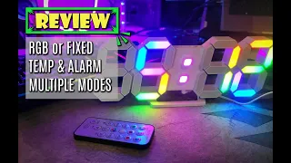 KOSUMOSU Wall Clock RGB Neon 3D LED Desk Clock Display 9 7 Aesthetic Alarm Clock